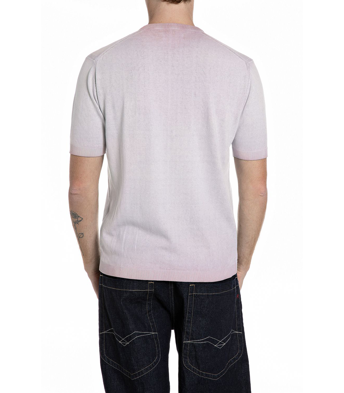 オンブレコットンクルーネックハーフスリーブセーター 詳細画像 ペールピンク 2